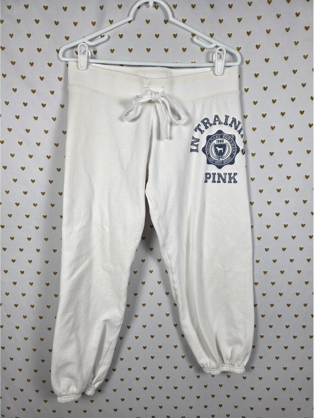 Victorias Secret PINK HOT IN TRAINING Sweats Y2k Vintage Small White